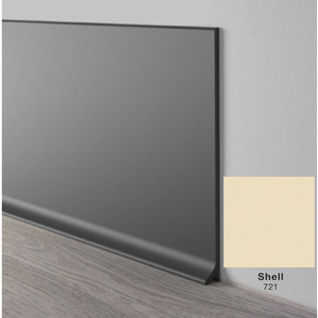 Mohawk - Elemental Edges - 6 in. Crisp Edge Rubber Coved Wall Base Rolls - Shell