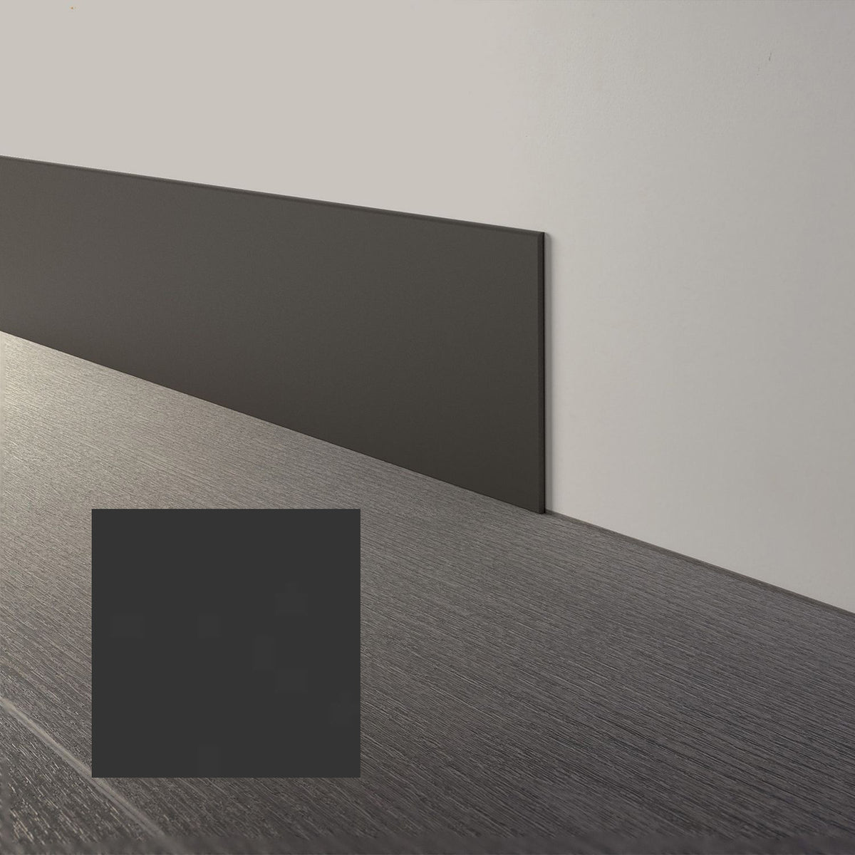 Mohawk - Elemental Edges - 6 in. x 48 in. Straight Rubber Wall Base - Matte Black