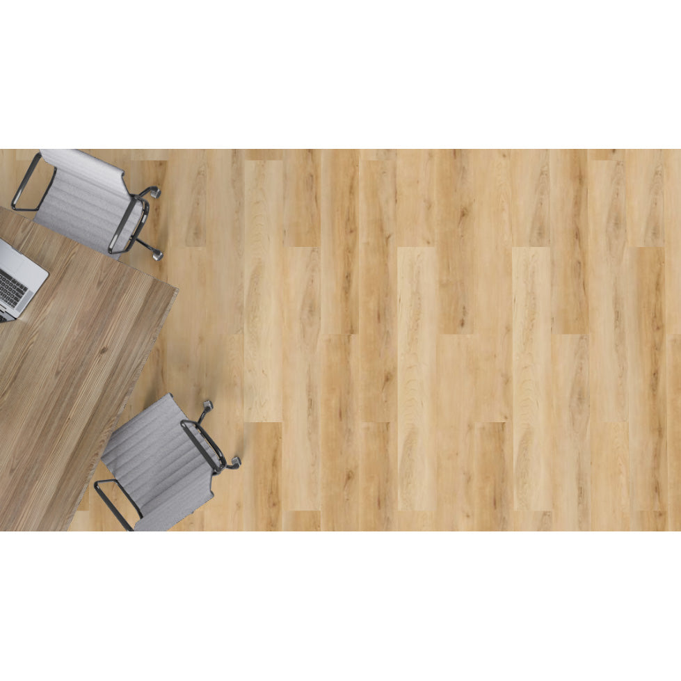 Mohawk - Hot and Heavy II - Secoya 5.0 - 9.84 in. x 59.60 in. - Luxury Vinyl Tile - Amber Maple Room Scene
