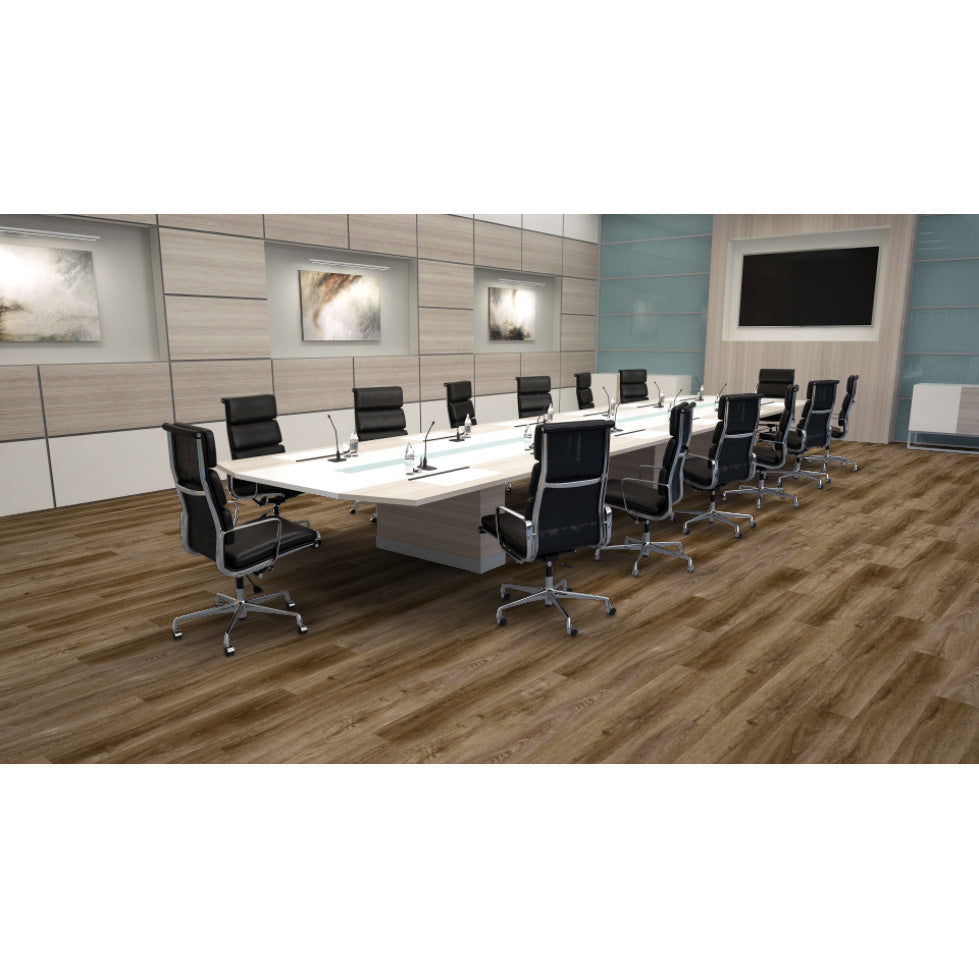 Mohawk - Hot and Heavy II - Secoya 5.0 - 9.84 in. x 59.60 in. - Luxury Vinyl Tile - Knotty Oak Room Scene
