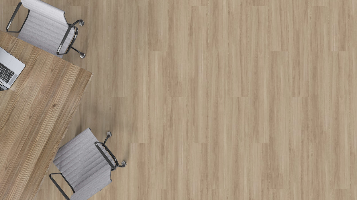 Mohawk - Hot and Heavy II - Neutral Timber 2.5 - 7 in. x 48 in. - Luxury Vinyl Tile - Cocoa Oak Installed