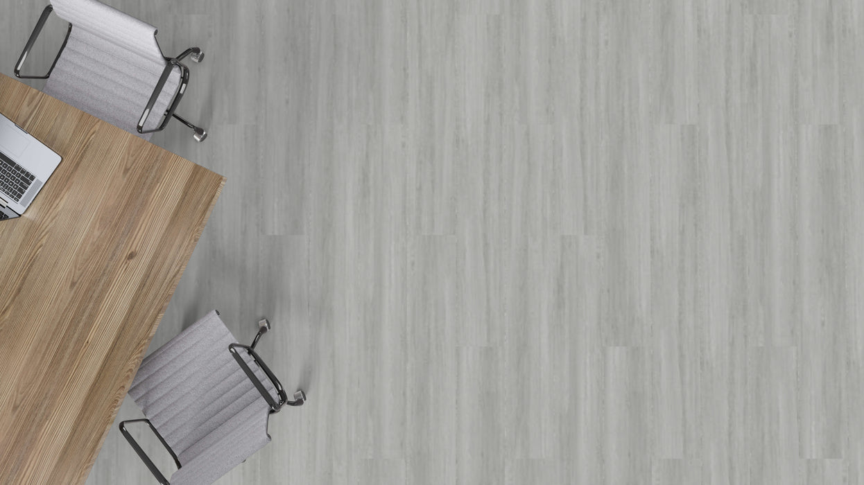 Mohawk - Hot and Heavy II - Neutral Timber 2.5 - 7 in. x 48 in. - Luxury Vinyl Tile - Smoked Oak Installed