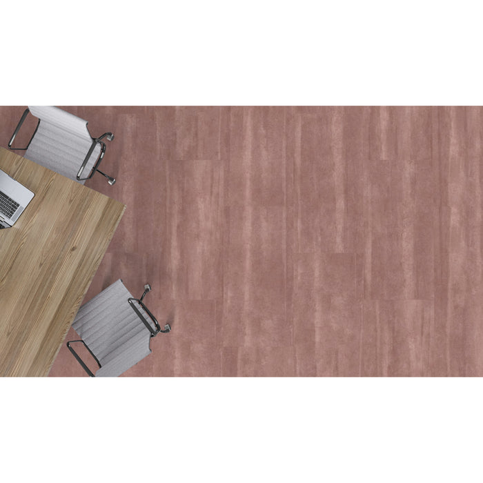 Mohawk - Hot & Heavy II - Chromascope 5.0 C2114 - 18 in. x 36 in. Luxury Vinyl - 344 Muted Maroon Installed