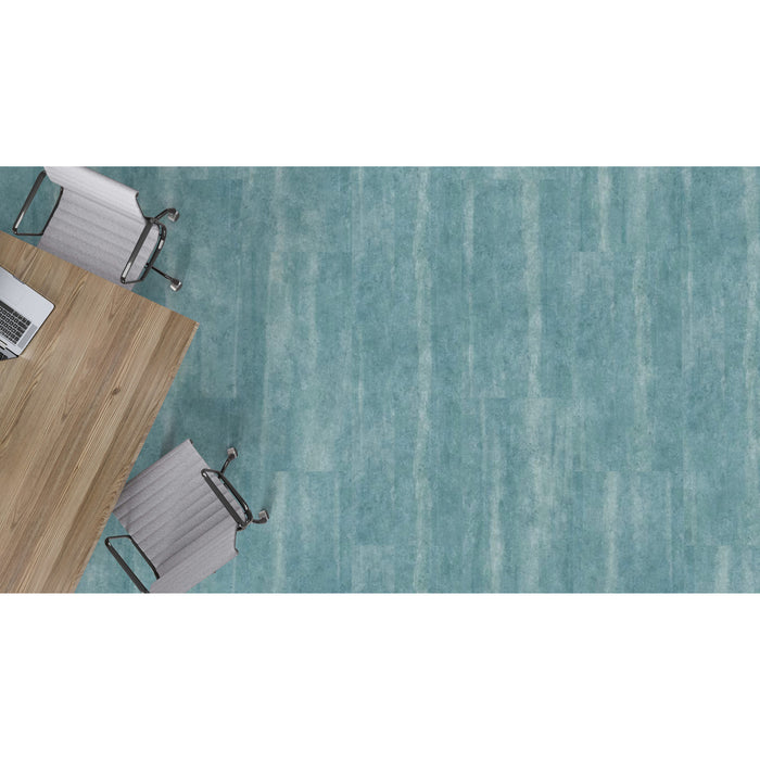 Mohawk - Hot & Heavy II - Chromascope 5.0 C2114 - 18 in. x 36 in. Luxury Vinyl - 672 Tranquil Teal Installed