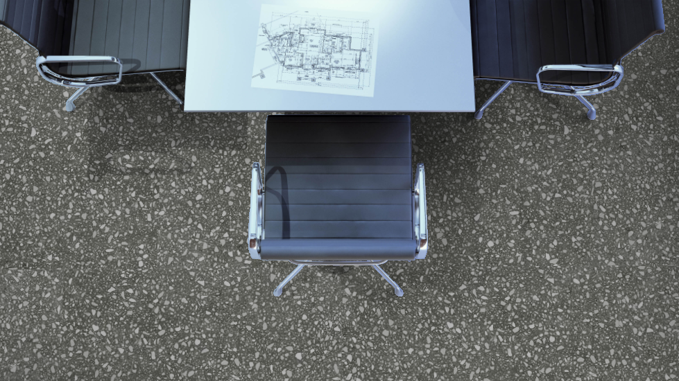 Mohawk - Hot and Heavy II - Terrazzo 5.0 - 18 in. x 36 in. - Luxury Vinyl Tile - Diorite Installed