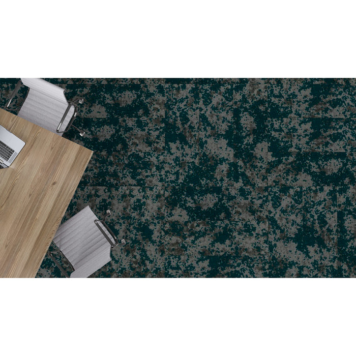 Mohawk - Lichen Community - Macro Bloom II GT474 - 12 in. x 36 in. - Commercial Carpet Tile - 976 Drifted Root Stone installed