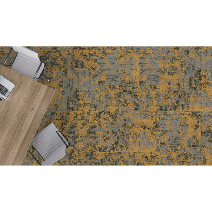 Mohawk - Lichen Community - Macro Bloom II GT474 - 12 in. x 36 in. - Commercial Carpet Tile - 831 Gold Dust Bark