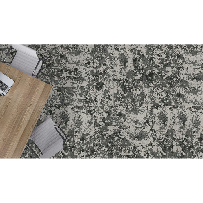 Mohawk - Lichen Community - Macro Bloom II GT474 - 12 in. x 36 in. - Commercial Carpet Tile - 937 Map Rock Stone installed