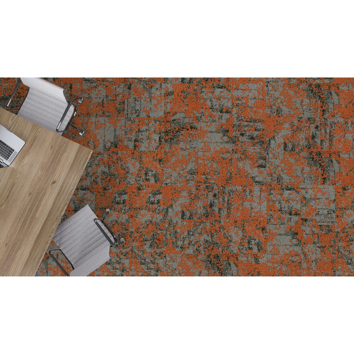 Mohawk - Lichen Community - Macro Bloom II GT474 - 12 in. x 36 in. - Commercial Carpet Tile - 832 Sunburst Bark installed