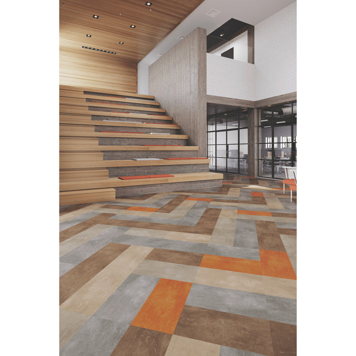 Mohawk - Matuto Plus Stone - 12 in. x 24 in. Luxury Vinyl - Frostbite Stone - Installed