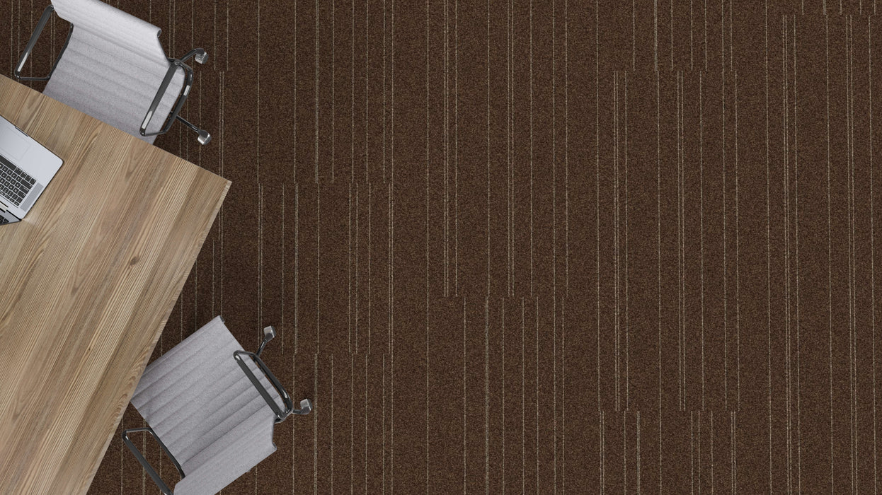 Mohawk Group - Mindful - Mindful Stripe Tile BT447 - Commercial Carpet Tile - Hickory Installed