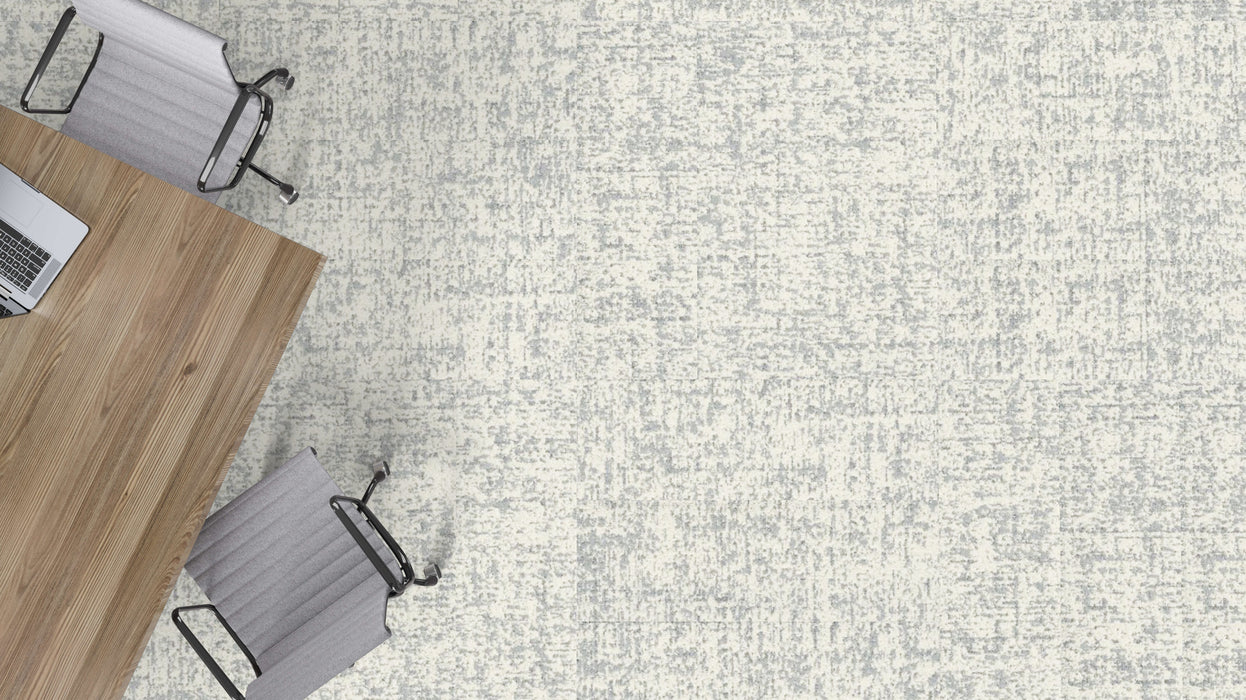 Mohawk - Pathmakers - Concrete Bloom GT363 - 12 in. x 36 in. - Commercial Carpet Tile - Serene Light Installed