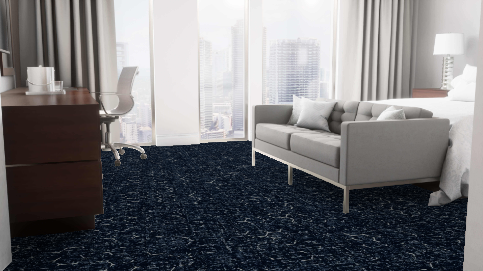 Mohawk - Pathmakers - Pollinator Path - 12 in. x 36 in. - Commercial Carpet Tile - Dewdrop Dark Installed