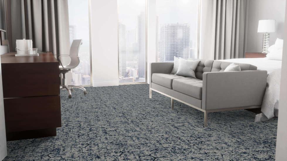 Mohawk - Pathmakers - Pollinator Path - 12 in. x 36 in. - Commercial Carpet Tile - Dewdrop Light Installed
