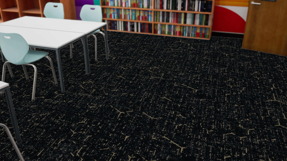 Mohawk - Pathmakers - Pollinator Path - 12 in. x 36 in. - Commercial Carpet Tile - Nocturnal Gold Installed