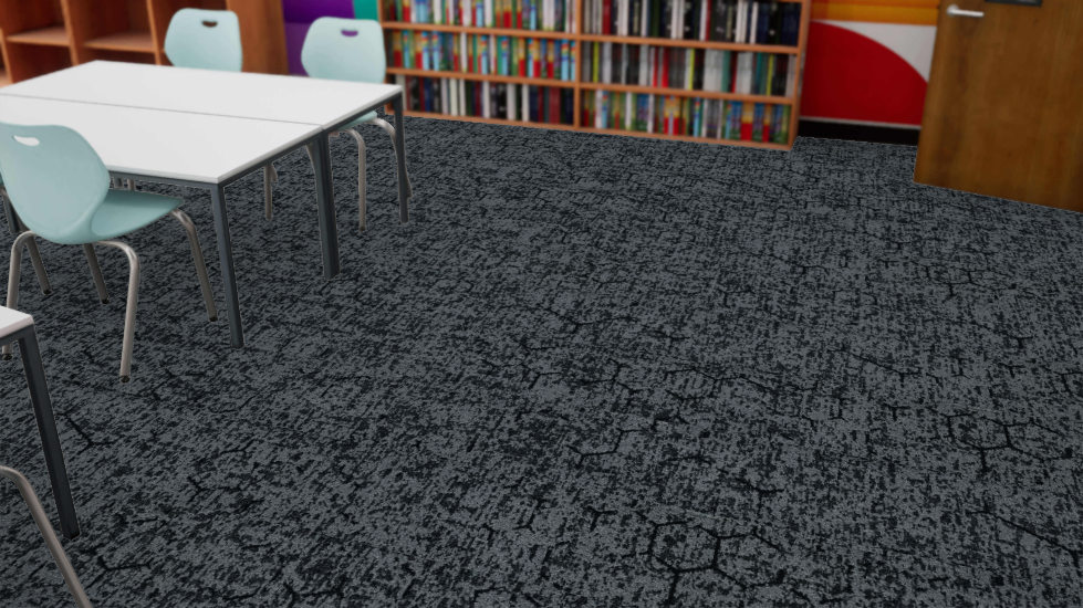 Mohawk - Pathmakers - Pollinator Path - 12 in. x 36 in. - Commercial Carpet Tile - Nocturnal Light Installed