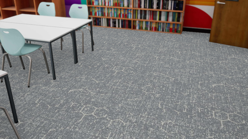 Mohawk - Pathmakers - Pollinator Path - 12 in. x 36 in. - Commercial Carpet Tile - Serene Dark Installed