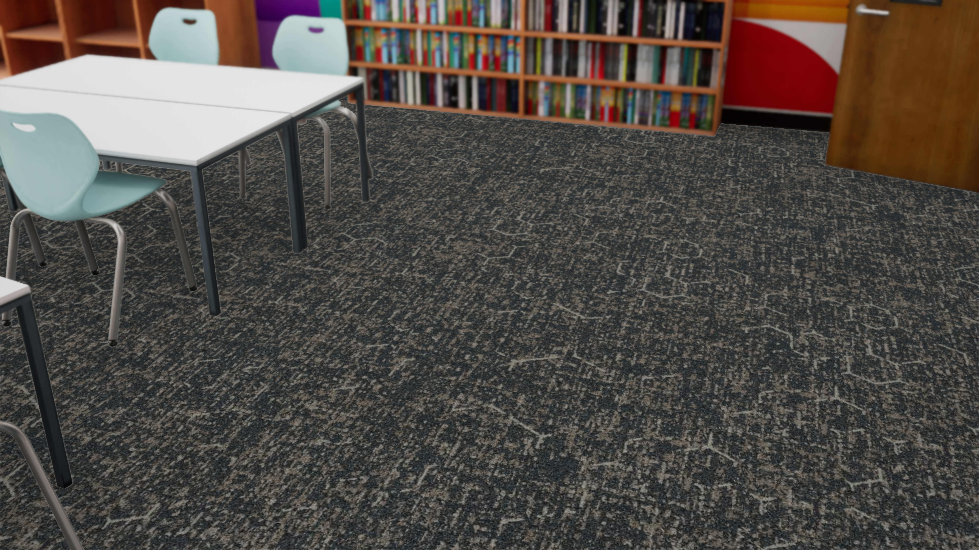 Mohawk - Pathmakers - Pollinator Path - 12 in. x 36 in. - Commercial Carpet Tile - Wildwood Dark Installed