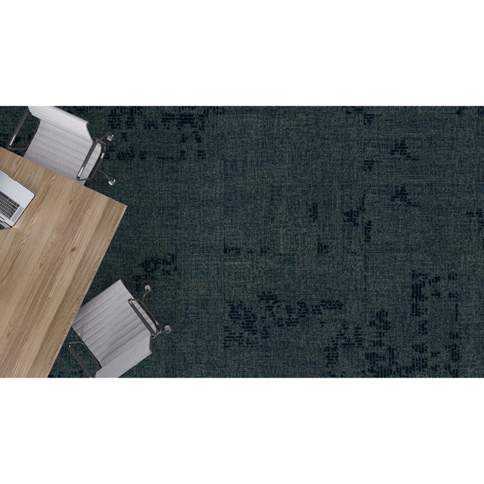 Mohawk - Relaxing Floors - MellowD GT426 - 12 in. x 36 in. - Commercial Carpet Tile - 965 Blue Bliss installed