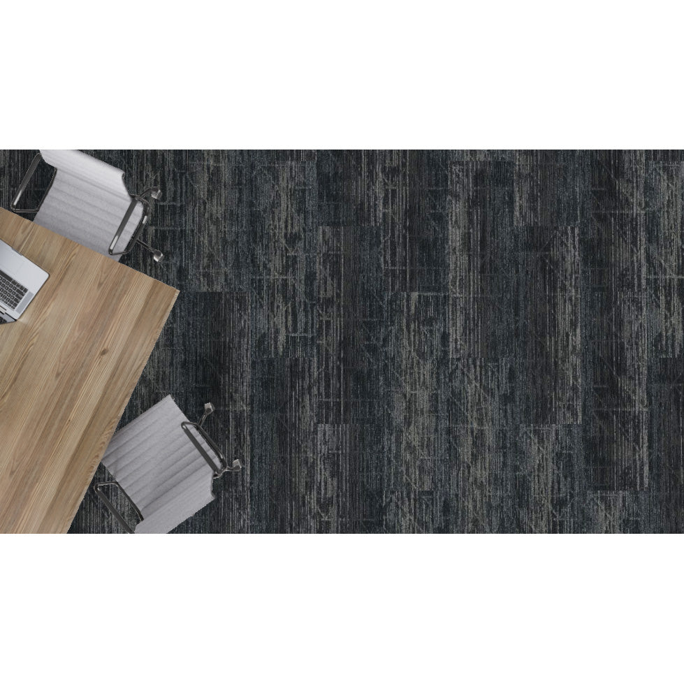 Mohawk - Rewilded Refuge - City Canopy - 12 in. x 36 in. - Commercial Carpet Tile - Rail Park Room Scene