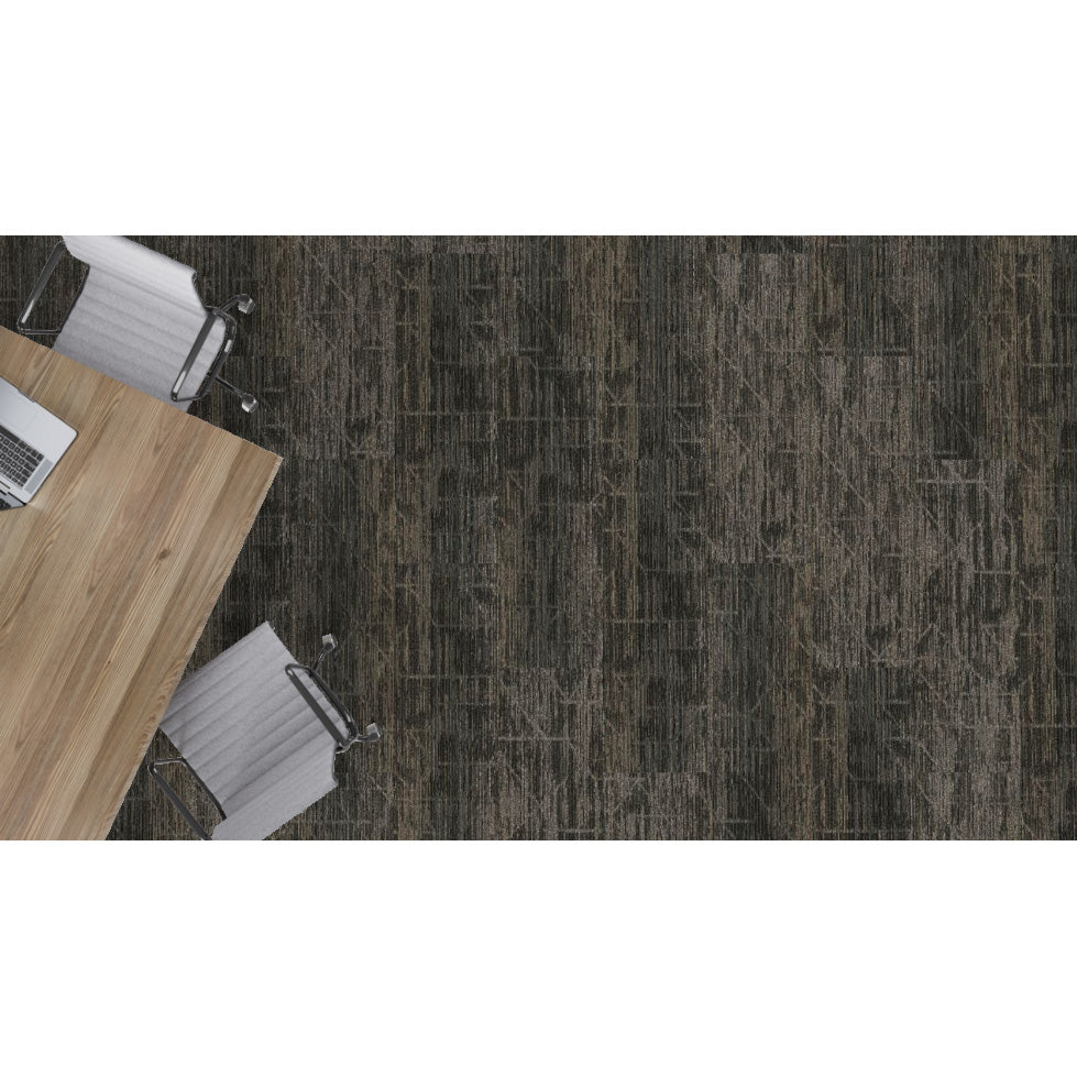 Mohawk - Rewilded Refuge - City Canopy - 12 in. x 36 in. - Commercial Carpet Tile - Rock Island Room Scene