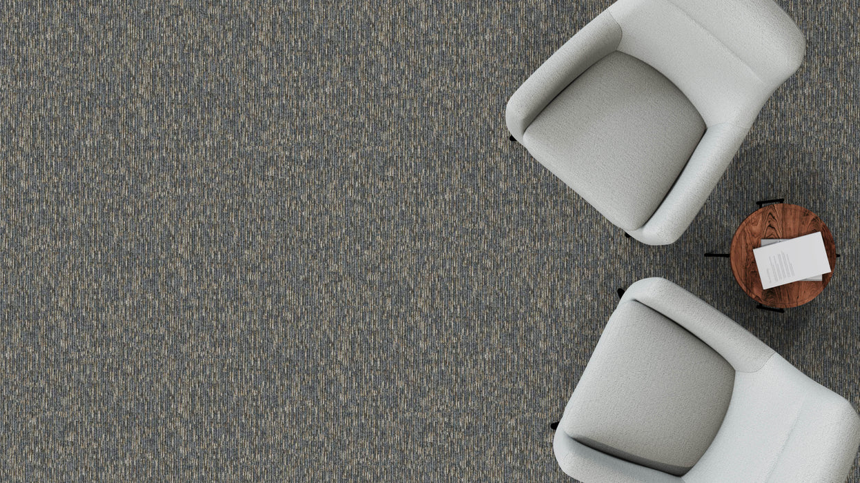 Mohawk - Shape & Flow - Flux Foundation - Commercial Carpet Tile - Sediment Installed