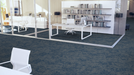 Mohawk - Shape Theory - Cartesian Plane - 24 in. x 24 in. - Commercial Carpet Tile - Infinity Indigo Room scene