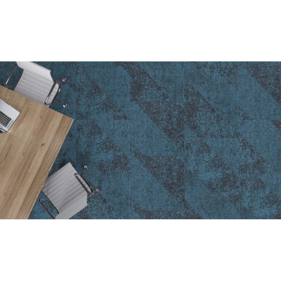 Mohawk - Shape Theory - Corresponding Angle - 24 in. x 24 in. - Commercial Carpet Tile - Aqua Apex Room scene