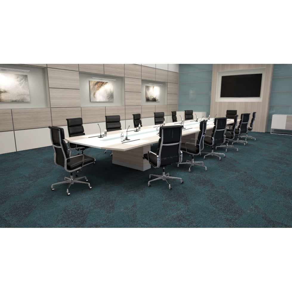 Mohawk - Shape Theory - Corresponding Angle - 24 in. x 24 in. - Commercial Carpet Tile - Ice Inverse Room Scene