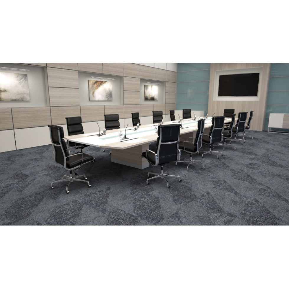 Mohawk - Shape Theory - Corresponding Angle - 24 in. x 24 in. - Commercial Carpet Tile - Iron Index Room Scene