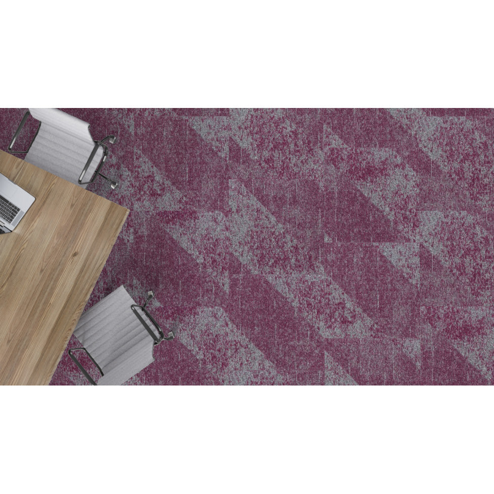 Mohawk - Shape Theory - Corresponding Angle - 24 in. x 24 in. - Commercial Carpet Tile - Pi Pink Room Scene