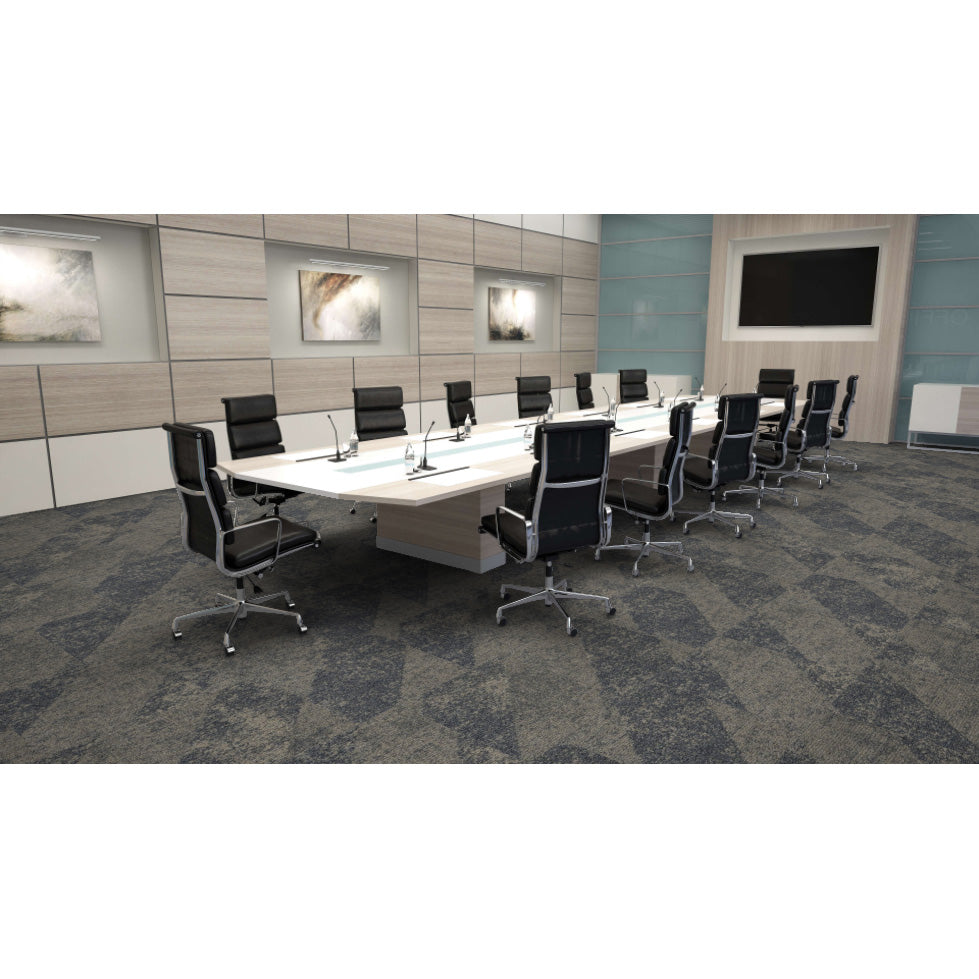 Mohawk - Shape Theory - Corresponding Angle - 24 in. x 24 in. - Commercial Carpet Tile - Tessellation Taupe Room Scene