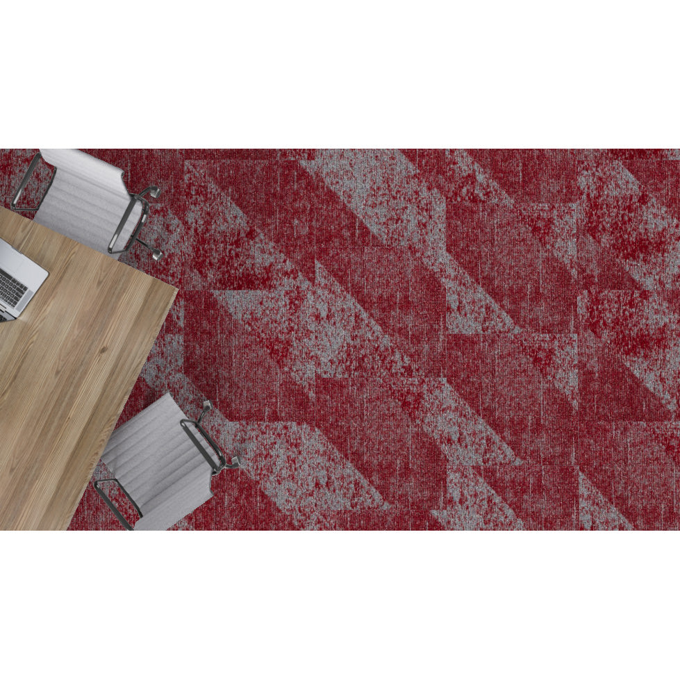 Mohawk - Shape Theory - Corresponding Angle - 24 in. x 24 in. - Commercial Carpet Tile - Fractal Fire Room Scene