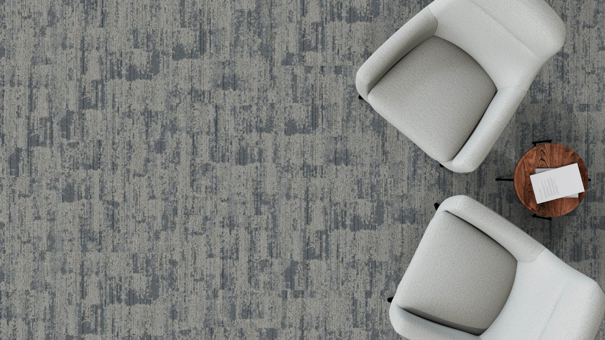 Mohawk - Spatial Build - Dynamic Fade GT382 Commercial Carpet Tile - 939 Aggregate Grey Installed