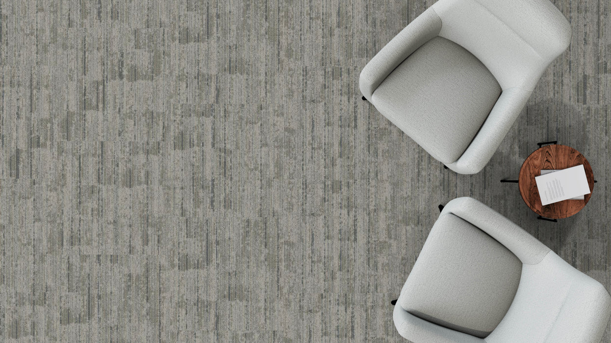 Mohawk - Spatial Build - Dynamic Fade GT382 Commercial Carpet Tile - 919 Stonewash Room Scene