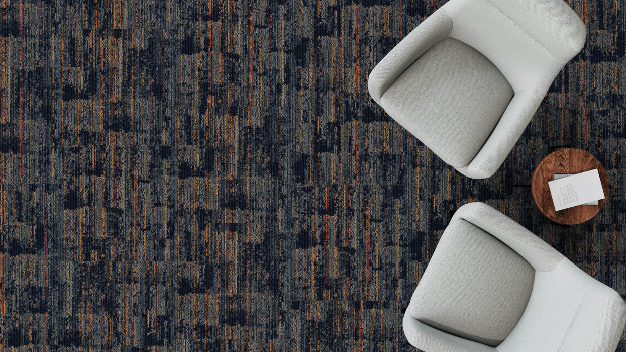 Mohawk - Spatial Build - Dynamic Fade GT382 Commercial Carpet Tile - 572 Thermal Grid Installed
