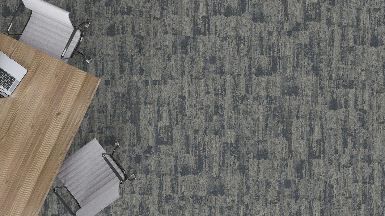 Mohawk - Spatial Build - Dynamic Field GT381 Commercial Carpet Tile - 935 Concrete Form Installed