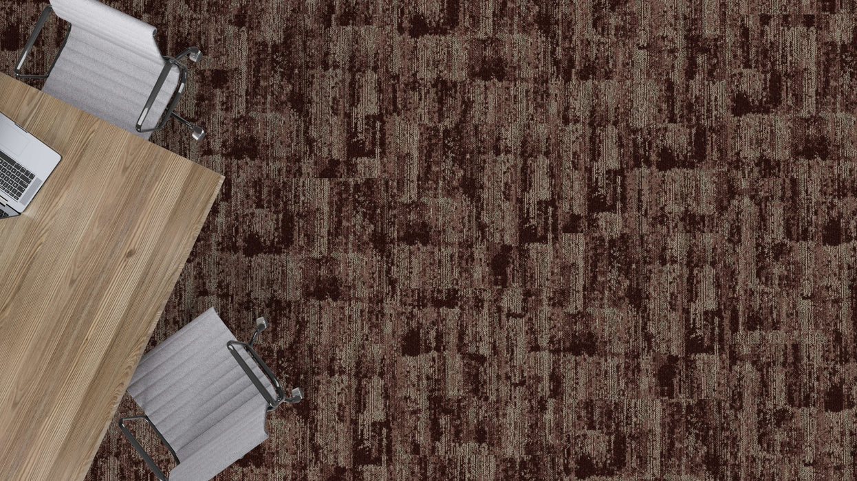 Mohawk - Spatial Build - Dynamic Field GT381 Commercial Carpet Tile - 358 Terracotta Cast Installed