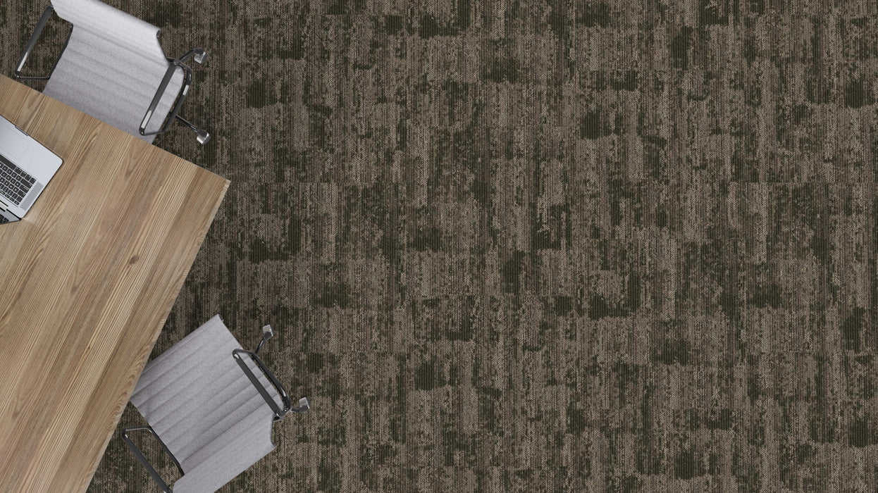 Mohawk - Spatial Build - Dynamic Field GT381 Commercial Carpet Tile - 848 Timber Joint Installed
