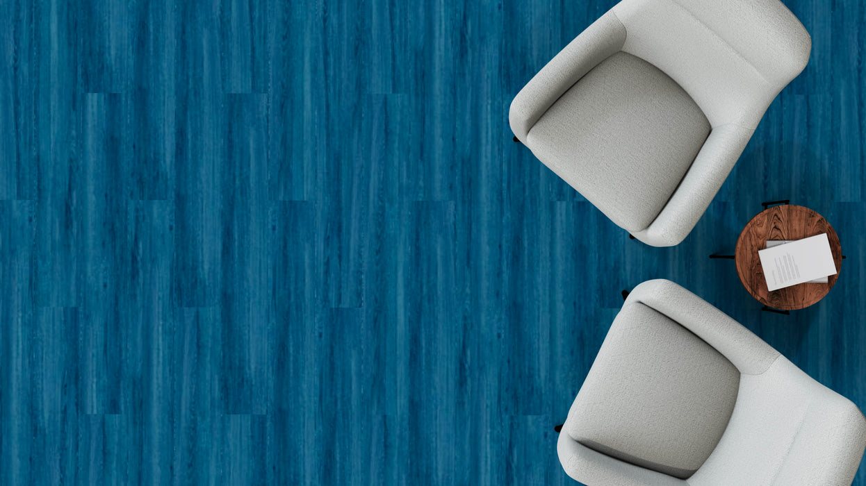 Mohawk - Tinted Timber - Deep Tint C2136 - Luxury Vinyl Tile - Ocean Indigo Room Scene