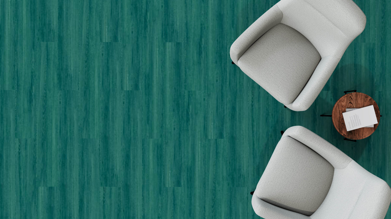 Mohawk - Tinted Timber - Deep Tint C2136 - Luxury Vinyl Tile - Teal Tide Room Scene