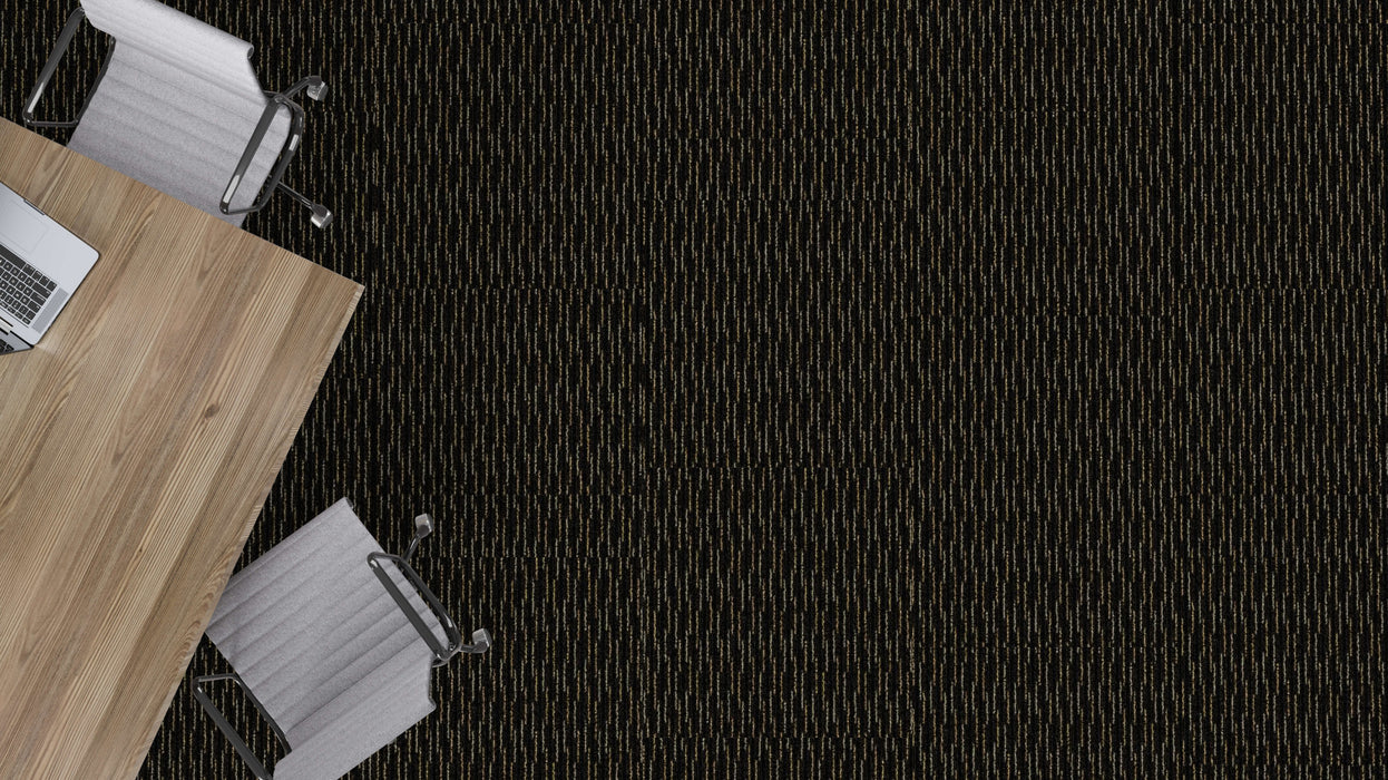 Mohawk Group - Tuff Stuff II - Step In Style II GT312 - Commercial Carpet Tile - Obsidian Installed