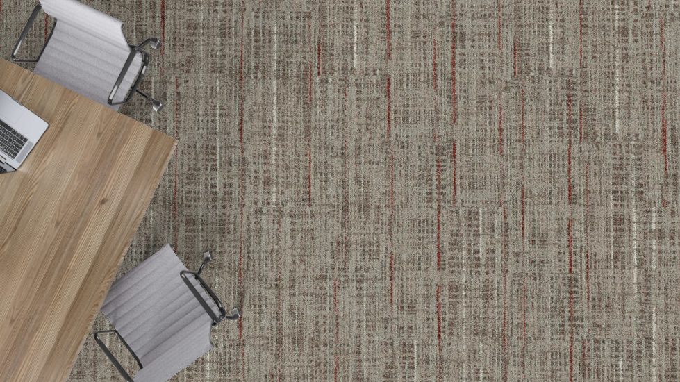 Mohawk - Wild Horizons - 12 in. x 36 in. - Commercial Carpet Tile - Scarlet Creeper Installed
