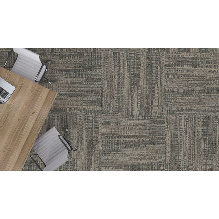 Mohawk Group - Celebrated Heritage II - Woven Traditions GT367 - 12 in. x 36 in. - Commercial Carpet Tile - Bitter Cherry Installed