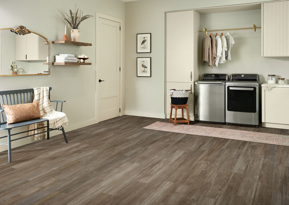 Armstrong Commercial - American Personality Pro - 6.5 in. x 48 in. - Luxury Vinyl Tile - Homespun Impression Wild Truffle Installed