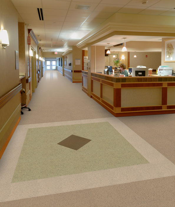 Armstrong Commercial - Premium Excelon Stonetex - Vinyl Composition Tile - Forest Moss Installed
