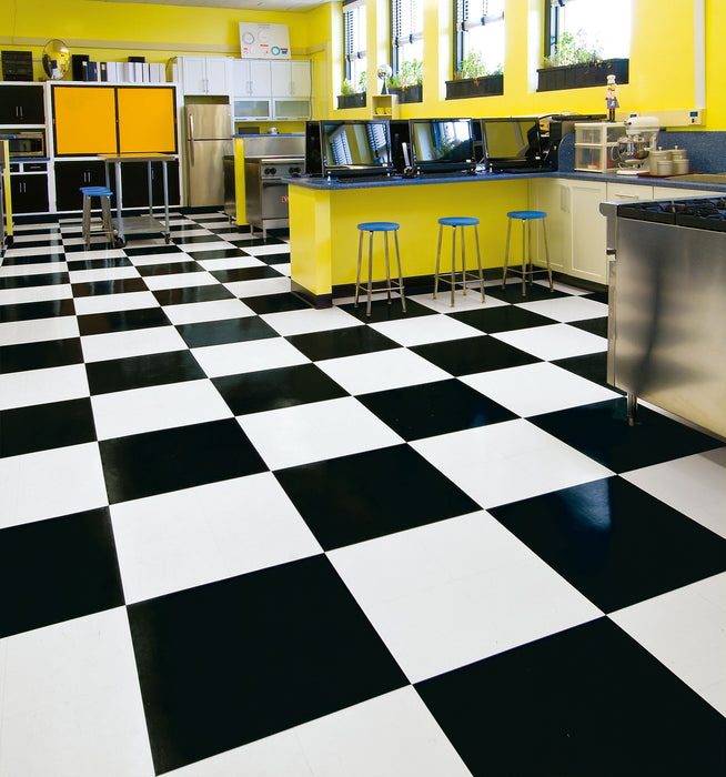 Armstrong Commercial - Premium Excelon Feature Tile and Strip - 12 in. x 12 in. Vinyl Composition Tile - Black I Installed