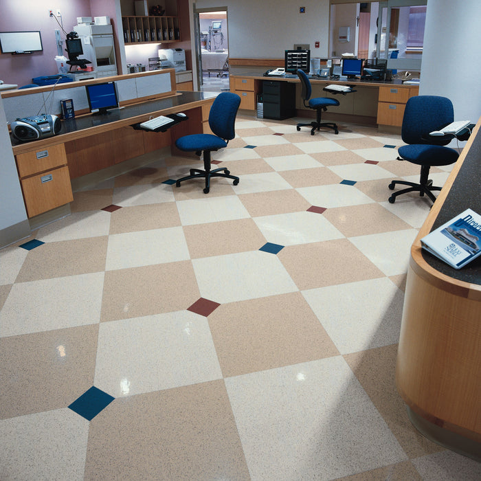 Armstrong Commercial - Premium Excelon Stonetex - Vinyl Composition Tile - Stone White Installed