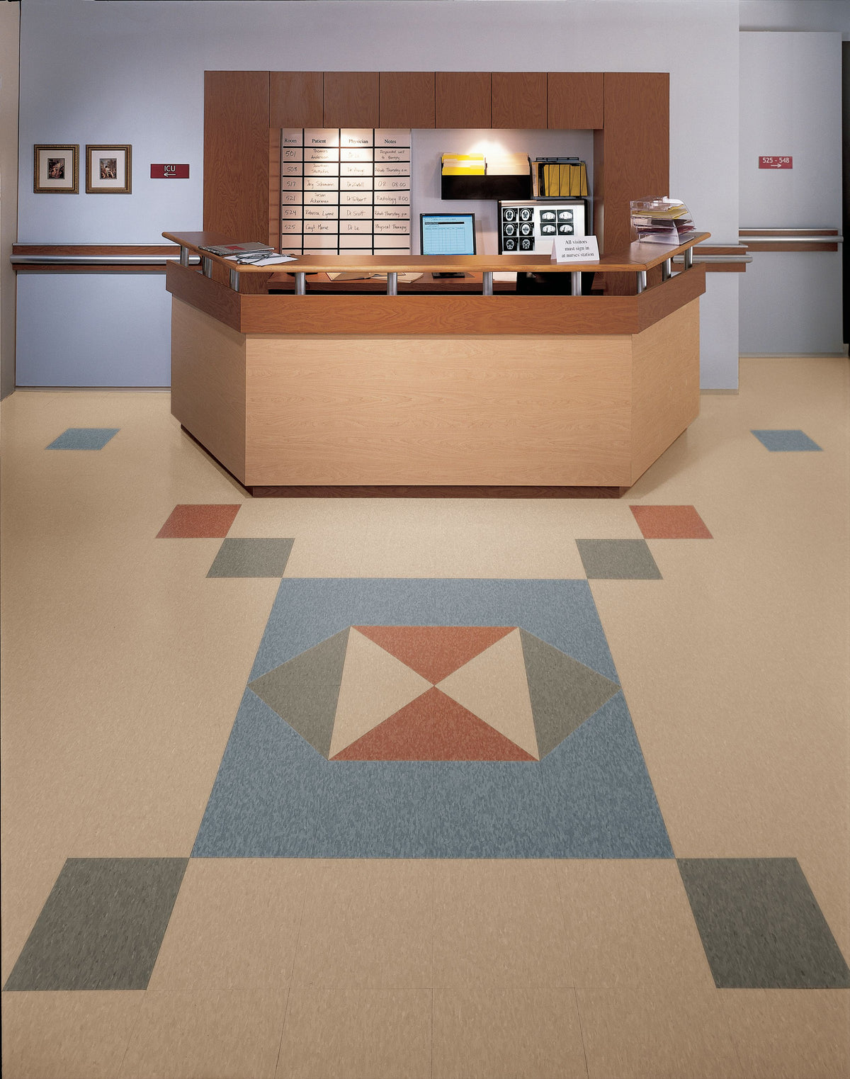 Armstrong Commercial - Standard Excelon Imperial Texture - Vinyl Composition Tile (VCT) - Mid Grayed Blue Installed