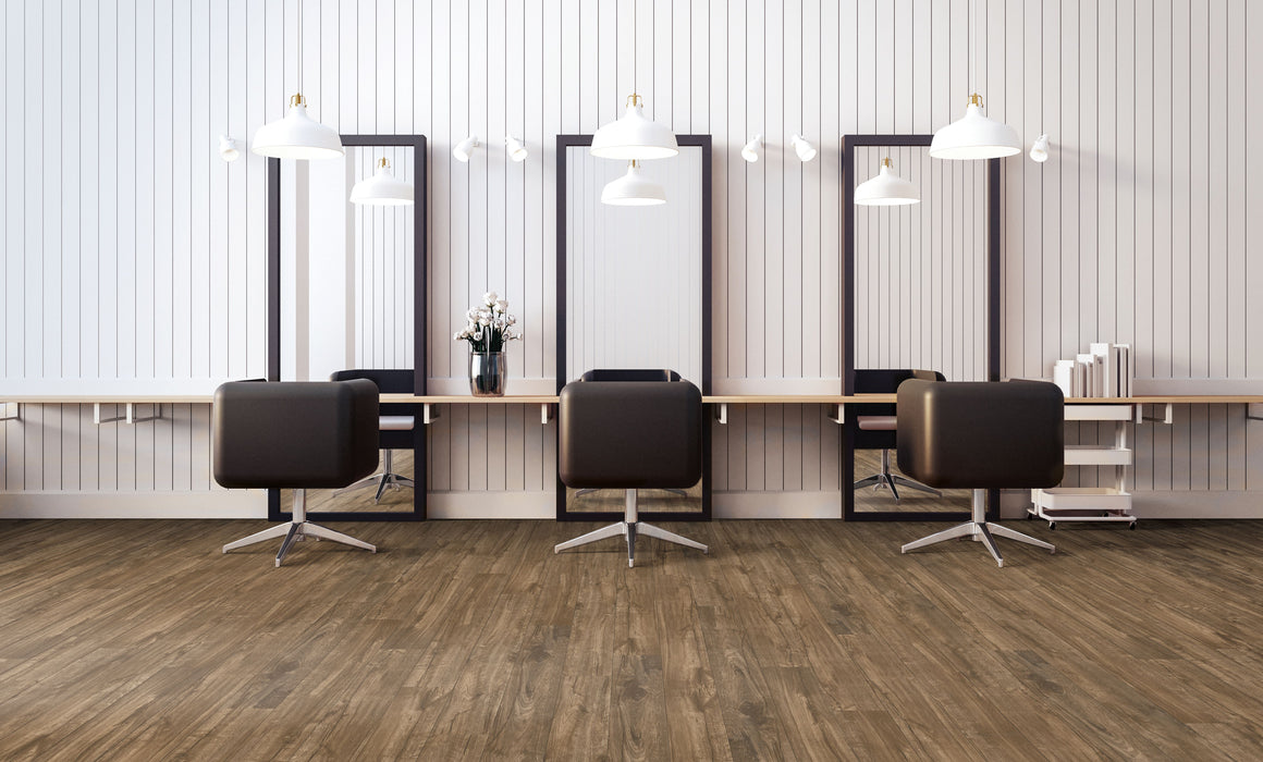 Armstrong Commercial - Parallel USA 12 - 6 in. x 48 in. - Luxury Vinyl Tile - Long Beach Oak Golden Sand Installed